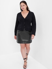 Gap Black Faux Leather Mini Skirt - Image 1 of 4
