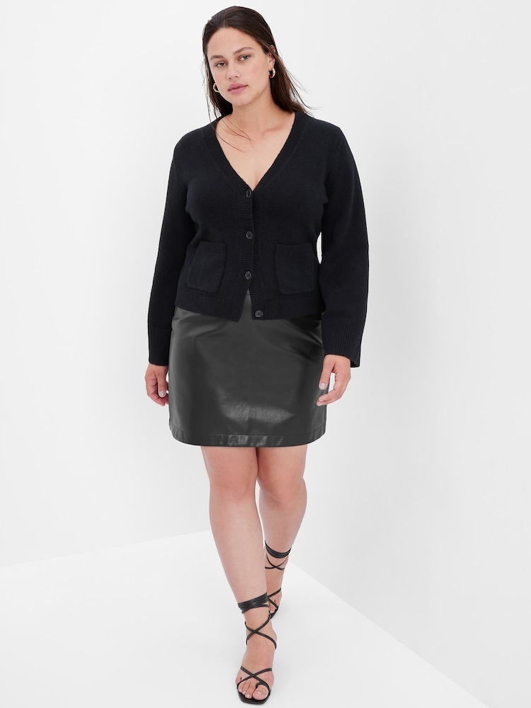 Gap Black Faux Leather Mini Skirt - Image 1 of 4