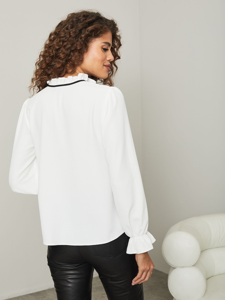 Lipsy White Tipped Smock Top - Image 1 of 4
