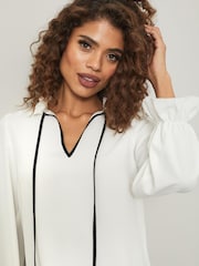Lipsy White Tipped Smock Top - Image 4 of 4