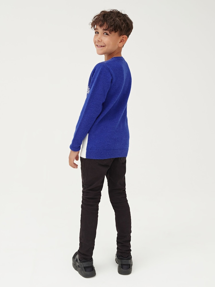 Society 8 Blue Elf Matching Family Elf Christmas Jumper - Image 5 of 5