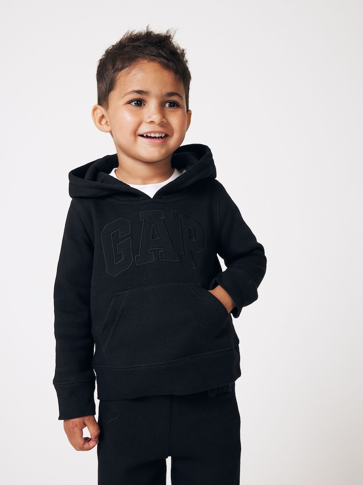 Gap Black Pullover Logo Zip Up Hoodie (6mths-5yrs) - Image 1 of 6