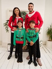 Society 8 Green Elf Matching Family Christmas Jumper - Image 1 of 5