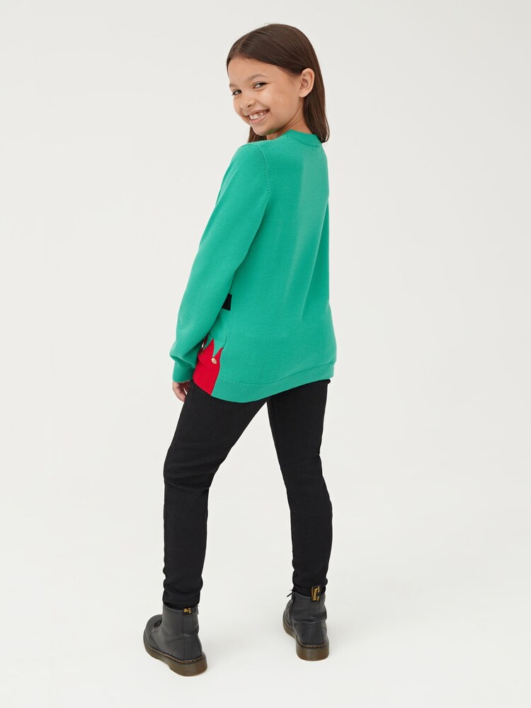 Society 8 Green Elf Matching Family Christmas Jumper - Image 5 of 5
