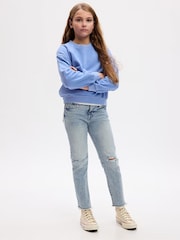 Azul vintage lavado - Vaqueros estilo girlfriend desgastados de Gap (5-16años) - Imagen 1 de 6