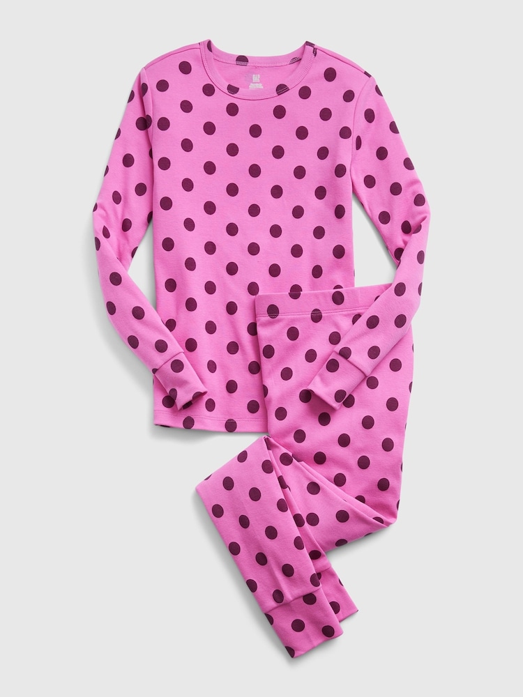 Gap Pink Polka Dot Long Sleeve Pyjama Set - Image 1 of 2