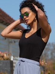 Pour Moi Black Sophie V Neck Jersey Vest - Image 3 of 5