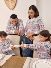 Society 8 White Lapland Matching Family Lapland Christmas Jumper - Image 1 of 5