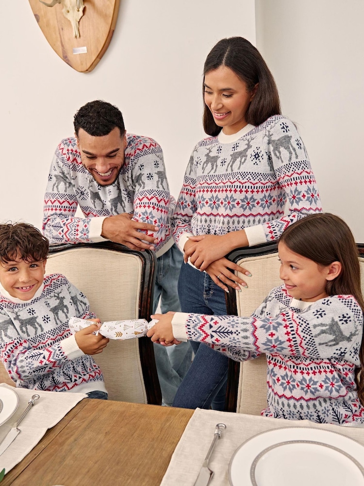 Society 8 White Lapland Matching Family Lapland Christmas Jumper - Image 1 of 5