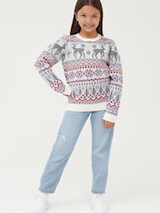 Society 8 White Lapland Matching Family Lapland Christmas Jumper - Image 2 of 5