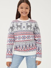 Society 8 White Lapland Matching Family Lapland Christmas Jumper - Image 3 of 5