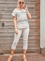 Roman White Cropped Stretch Trouser - Image 4 of 4