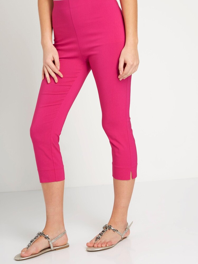 Roman Cerise Pink Cropped Stretch Trouser - Image 1 of 4