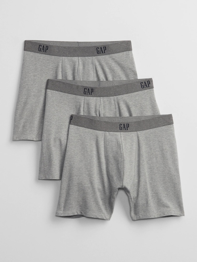 Gap Grey Cotton Logo 3 Pack Boxers - Image 1 of 1