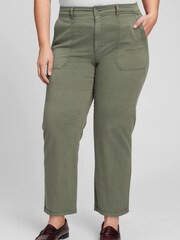 Gap Green High Rise Girlfriend Utility Trousers - Image 1 of 5