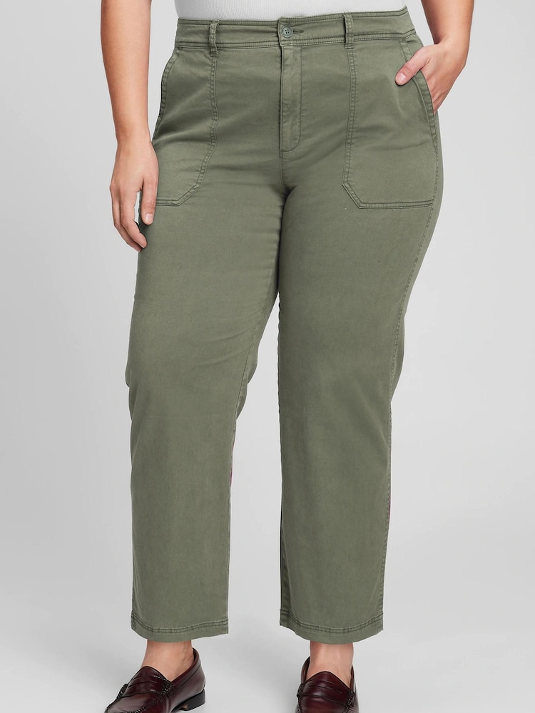 Gap Green High Rise Girlfriend Utility Trousers - Image 1 of 5
