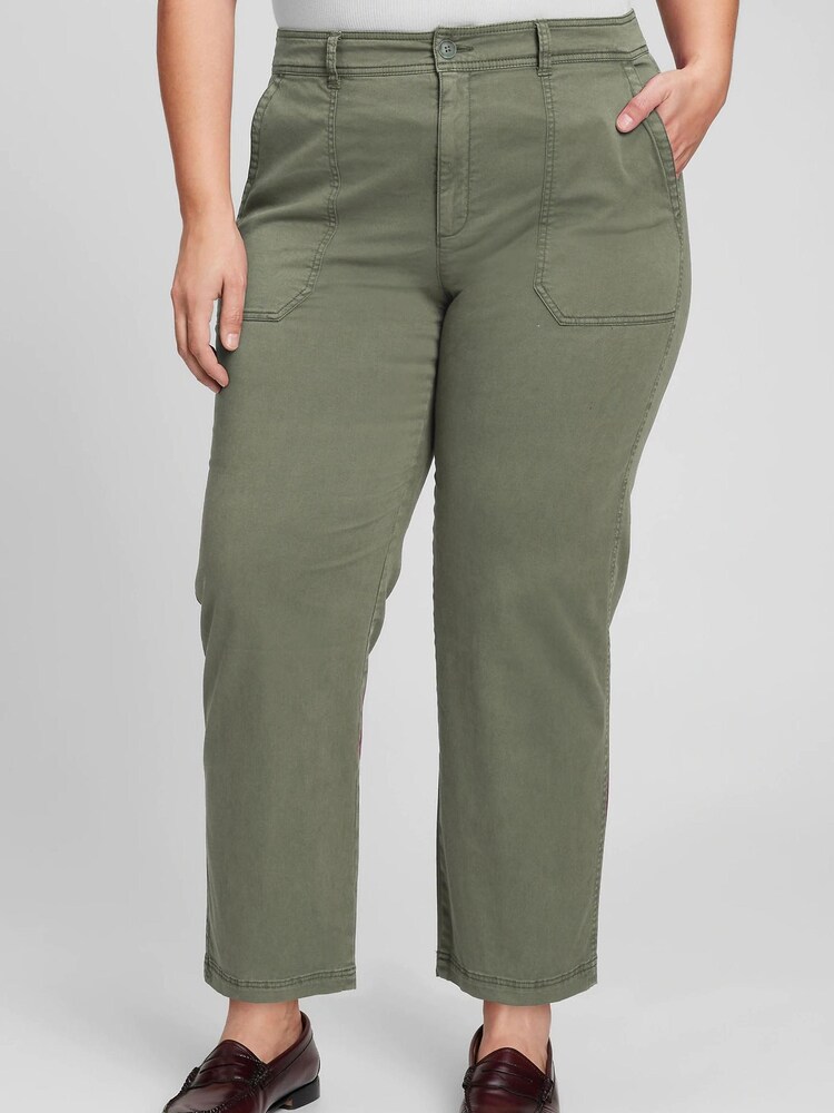Gap Green High Rise Girlfriend Utility Trousers - Image 1 of 5 Gap Green High Rise Girlfriend Utility Trousers - Image 1 of 5