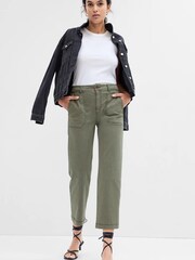 Gap Green High Rise Girlfriend Utility Trousers - Image 2 of 5