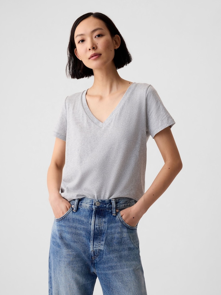 Gris - Gap camiseta vintage de manga corta - Imagen 1 de 5