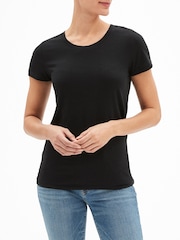 Gap Black Favourite Cotton-Modal Crew Neck Short Sleeve T-Shirt - Image 1 of 2