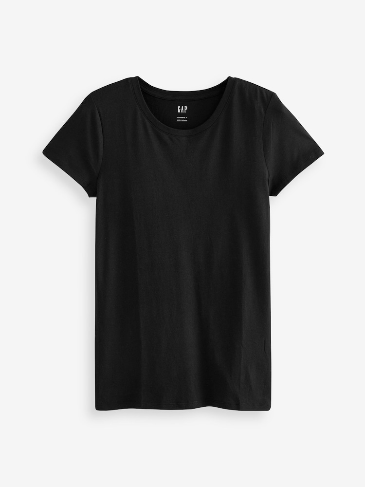 Gap Black Favourite Cotton-Modal Crew Neck Short Sleeve T-Shirt - Image 2 of 2