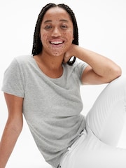 Gap Light Grey Crew Neck Favourite Cotton-Modal Short Sleeve T-Shirt - Image 1 of 6