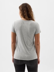 Gap Light Grey Crew Neck Favourite Cotton-Modal Short Sleeve T-Shirt - Image 4 of 6