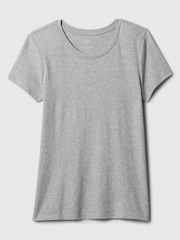 Gap Light Grey Crew Neck Favourite Cotton-Modal Short Sleeve T-Shirt - Image 6 of 6