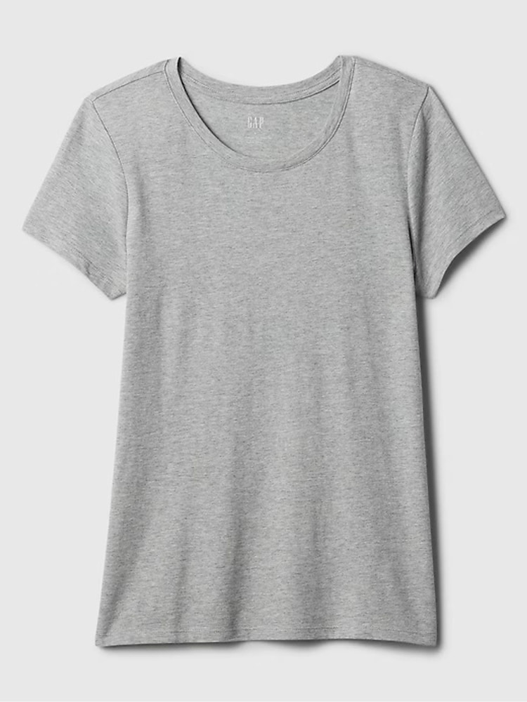 Gap Light Grey Crew Neck Favourite Cotton-Modal Short Sleeve T-Shirt - Image 6 of 6