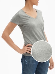 Светло-серый - Gap Избранное Cotton-Modal с коротким рукавом футболка - Image 2 of 5