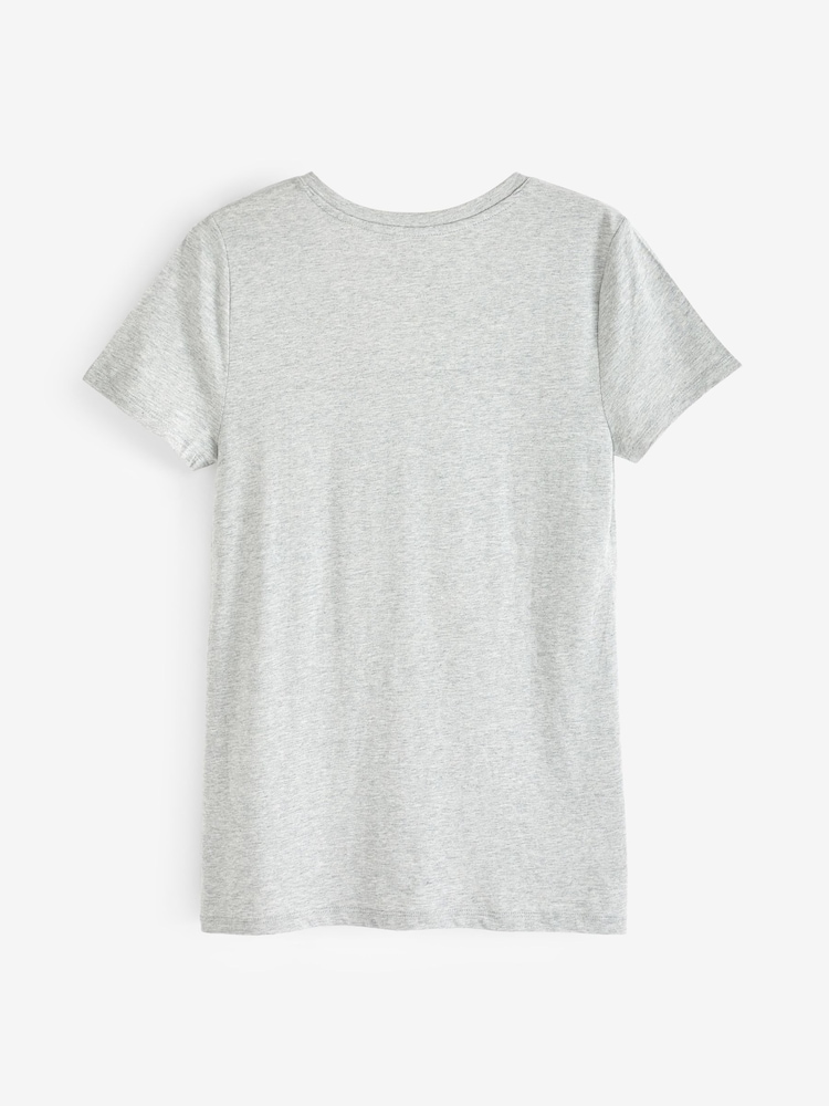 Gap Light Grey V-Neck Favourite Cotton-Modal Short Sleeve T-Shirt - Image 4 of 5