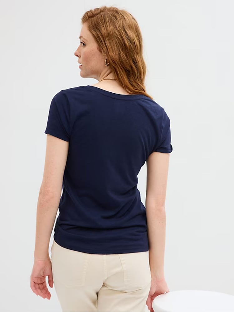 Темно-синий - Gap Избранное Cotton-Modal с коротким рукавом футболка - Image 2 of 4