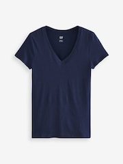 Темно-синий - Gap Избранное Cotton-Modal с коротким рукавом футболка - Image 4 of 4
