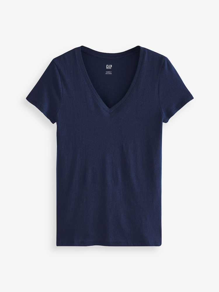 Темно-синий - Gap Избранное Cotton-Modal с коротким рукавом футболка - Image 4 of 4