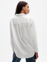 Gap White Cotton Long Sleeve Oversized Shirt - Image 10 of 15