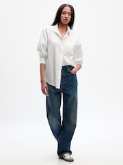 Gap White Cotton Long Sleeve Oversized Shirt - Image 11 of 15