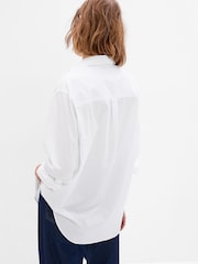 Gap White Cotton Long Sleeve Oversized Shirt - Image 2 of 3