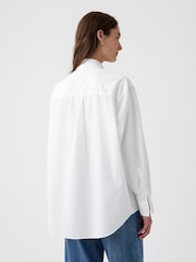 Gap White Cotton Long Sleeve Oversized Shirt - Image 4 of 15