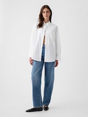 Gap White Cotton Long Sleeve Oversized Shirt - Image 5 of 15
