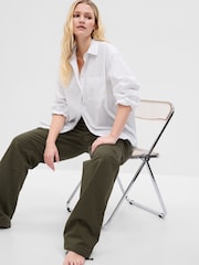 Gap White Cotton Long Sleeve Oversized Shirt - Image 8 of 15