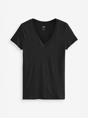 Gap Black Favourite Short Sleeve V-Neck T-Shirt - Image 2 of 2