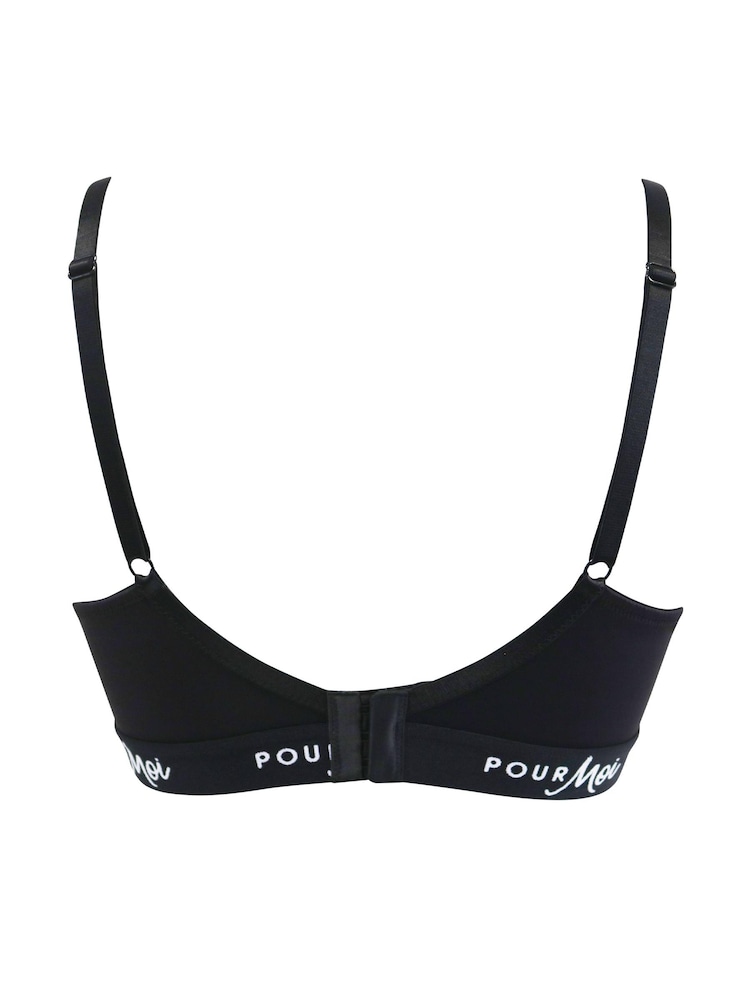 Pour Moi Black Logo Padded T-Shirt Bra - Image 4 of 4 Pour Moi Black Logo Padded T-Shirt Bra - Image 4 of 4