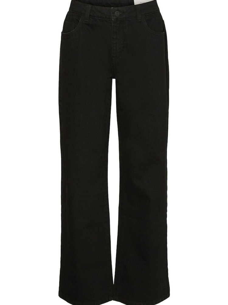 Noisy May Black High Waisted Wide Jean Jeans - Image 5 of 5