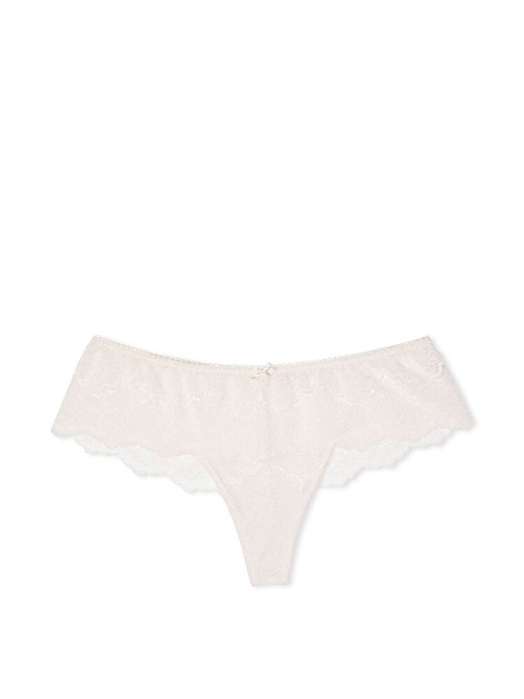 Victoria's Secret Coconut White Floral Lace Hipster Thong Knickers - Image 3 of 3
