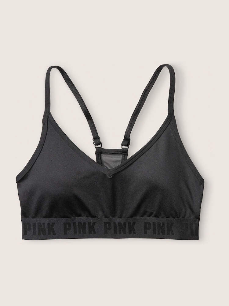 Victoria's Secret PINK Pure Black Lightly Lined Low Impact Sports Bra - Image 2 of 2 Victoria's Secret PINK Pure Black Lightly Lined Low Impact Sports Bra - Image 2 of 2