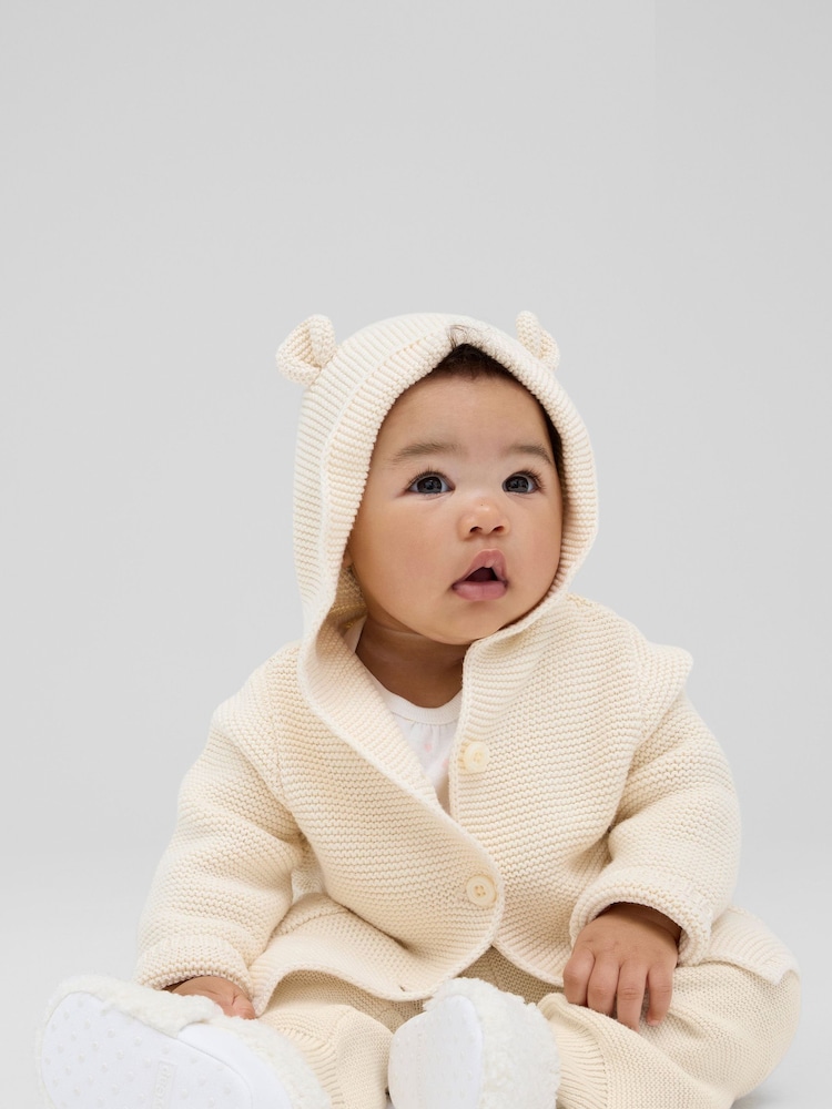 Gap Beige Brannan Bear Soft Cotton Knit Cardigan (Newborn-24mths) - Image 2 of 3