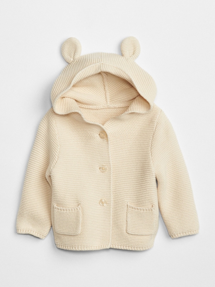 Gap Beige Brannan Bear Soft Cotton Knit Cardigan (Newborn-24mths) - Image 3 of 3