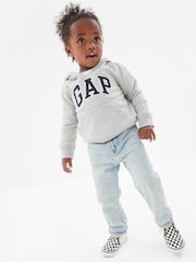 Gris claro - Sudadera con capucha y logo de Gap (6meses-5años) - Imagen 1 de 1