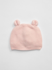 Gap Pink Brannan Bear Soft Knit Beanie Hat (Newborn-24mths) - Image 1 of 2