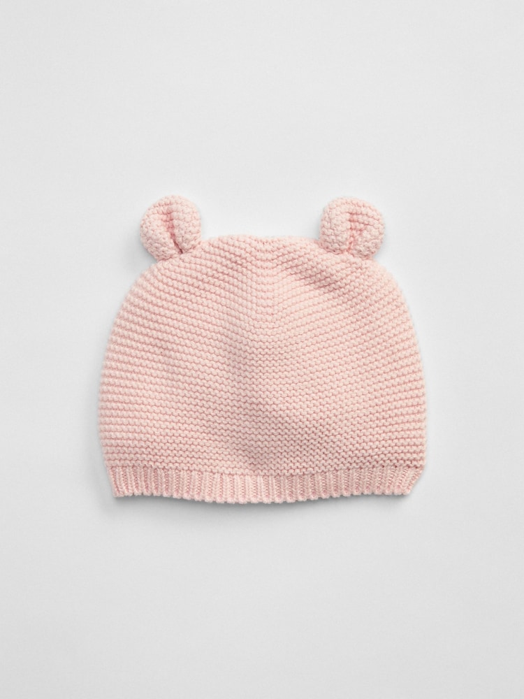 Gap Pink Brannan Bear Soft Knit Beanie Hat (Newborn-24mths) - Image 1 of 2